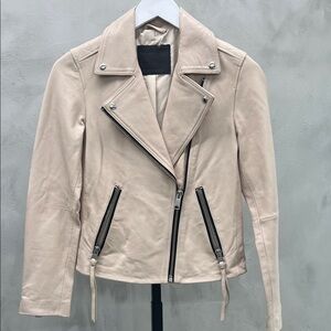All Saints Light Beige Leather Jacket